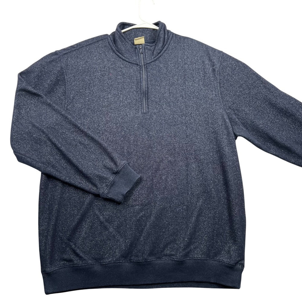 Redhead Quarter Zip Pullover Mens XL Navy Blue Marled Knit Sweater 1398